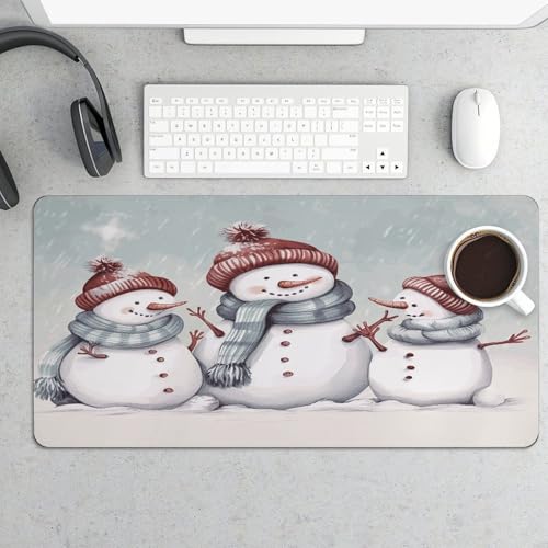 Alfombrilla para escritorio con diseño de muñeco de nieve miniatura 5