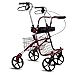 JW-YZWJ Roller Walker, Pieghevole rotolamento Walker Carrello della Spesa con Ruota e Sedile Imbottito Freni a Chiave con Carrello del Cestino della Spesa