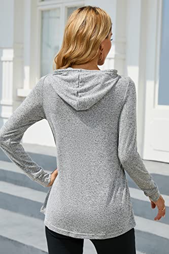 Sosolism Stillpullover Langarm Still Oberteil Winter Stillmode Lose Bequem Stilltops Freizeit Schwangerschaft Sweatshirt mit Tasche Hellgrau, XX-Groß