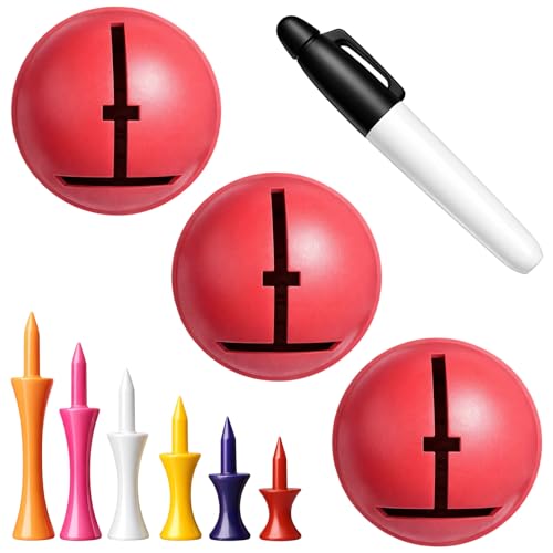Msnekwx Impact Ball Liner Golf Ball Liner and Eyeline Golf Ball Marker Golf Ball Alignment Marking Tool for Accurate Putting