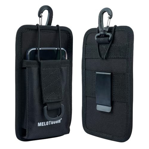 Image of MELOTOUGH Cell Phone Holsters with Belt Clip for iPhone 15/15 Pro/14/13/12/iPhone 11,Samsung Galaxy,Walkie Talkie,GPS,Nylon Carrying Case