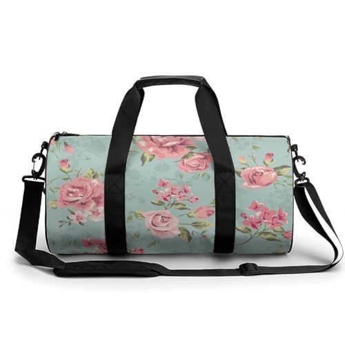 Duffel bag roses pour camping randonnée gym et voyage 45cm