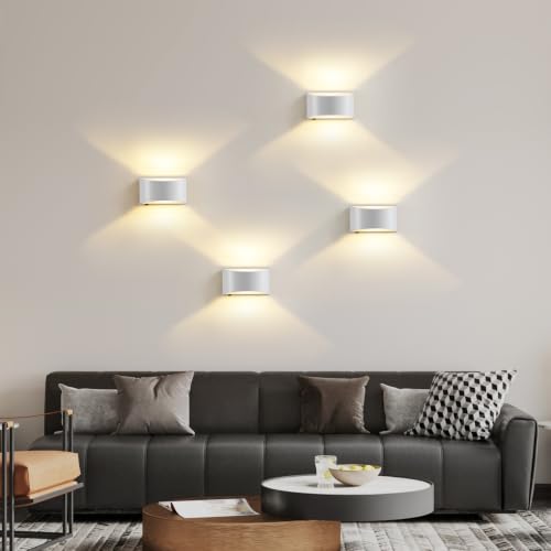 Image of LED Wall Sconces Hardwired with On /Off Switch, Modern Wall Light, White