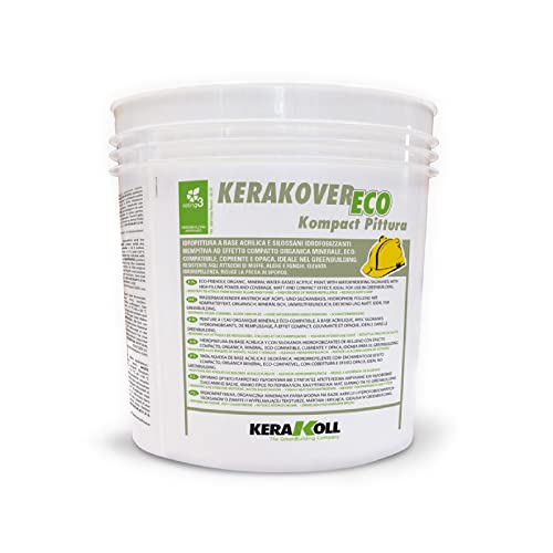 Kerakoll KERAKOVER KOMPACT PITTURA idropittura superlavabile acrilsilossanica riempitiva effetto compatto organica minerale coprente opaca interni esterni 4 lt bianco