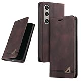 UnivoColors Sony Xperia 1 VI(SO-51E/SOG13) 手帳型ケース 高級合皮 スタンド機能 カード収納 マグネット式 TPUソフトカバー 全面保護 カメラ保護 衝撃吸収 RFIDブロッキング おしゃれ カバー(ブラウン)