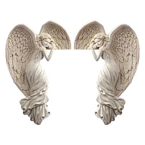 Reheyre Door Corner Holiday Angels, Corner Wall Sculpture 3D Heart-Shaped Wings, Door Frame Angel Decor Statue Ornament Resin Crafts For Home 2Pcs #TOP2