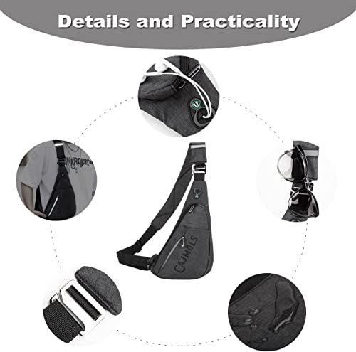 Cajmols Crossbody Sling Backpack New Anti-Theft Travel Hiking Daypack Men Strap Bag For Waist Bag (J-Dark Grey) #TOP4