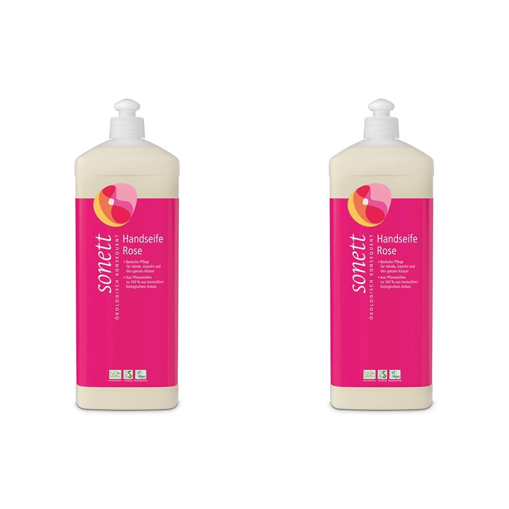 Sonett Handseife Rose, 1 Liter (Packung mit 2)