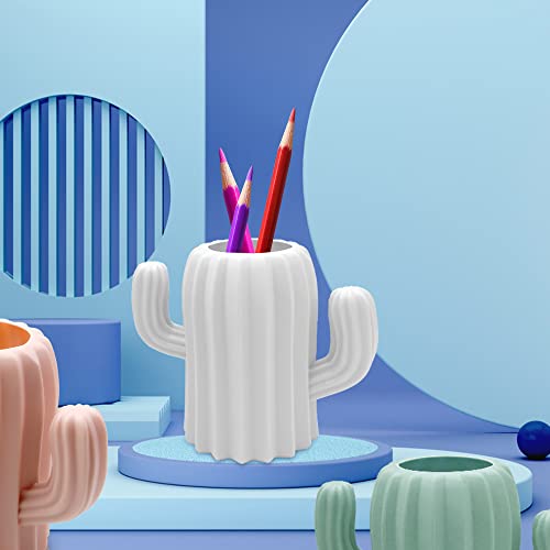 LeonBach 3 Pack Cactus Pen Holders for Desk,Cute Pencil Holders Succulent Pen Cups Cactus Office Classroom Decor Boho Desk Accessories Makeup Brush Holder Toothbrush Holder for Home School Office - Image 3