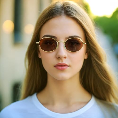 Image of ZENOTTIC Oval Retro Sunglasses for Women Men UV400 Polarized Glasses Unisex Vintage Style Classic Shades