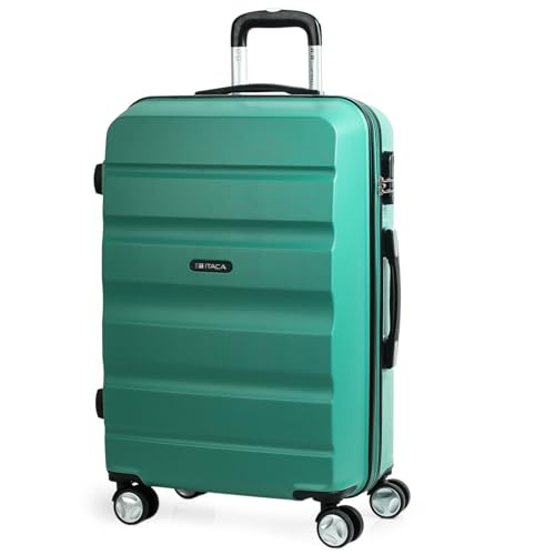 ITACA - Maleta Mediana con 4 Ruedas Giratorias para Viajes Largos Tipo Trolley Ideal como Maletas de Viaje Grandes 23 Kilos y Maleta Viaje Mediana Resistentes, Aguamarina