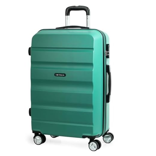 ITACA - Styv Res resväska 4 hjul Vagn 67 cm ABS. Resistenta och lätta. Bagage. Fantastisk kvalitet och design. Medelstor. T71660, Färg Acquamarine
