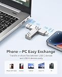 ORICO 512GB Externe SSD, 1050MB/s Drive externe haute vitesse pour l'État solide, 2-in-1 Double lecteur USB C + USB A Stockage pour iPad portable iPhone 17, 16 Series, Smartphone, Mac, Audio, Véhicule - G201