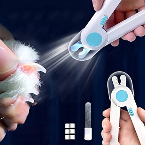 EPROICKS Nagelknipser mit Led-Licht für Hunde Katzen, Krallenschere für Katzen Hunde, mit Nagelfeile und Spritzfest Schutzvorrichtung, für Mittlere und Kleine Haustiere Krallenpflege Cover