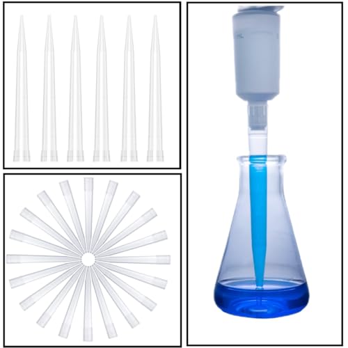 HUAZIZ 100 Stück Transparent Pipettenspitzen 5000 UL/5ml Labor Universal Kunststoff Liquid Pipettspitzen Polypropylen (PP) Autoklavierbar