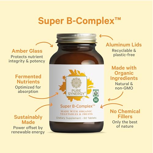 PURE SYNERGY Mood and Adrenal Support Bundle | Mood Support Supplement with Organic Saffron Extract | USDA Organic Vitamin C | Vitamin B Complex Made with Whole Foods | Non-GMO and Vegan