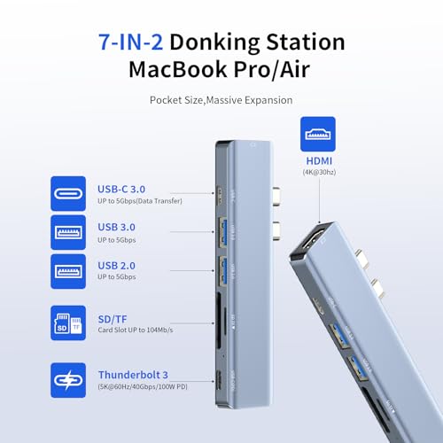 Hub USB-C MacBook compatible con funda evita quitar la carcasa con HDMI 4K 2