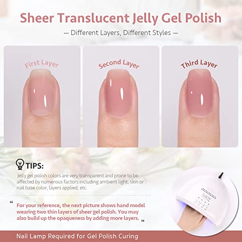 GAOY 23 Piece Jelly Gel Nail Polish Kit #TOP9