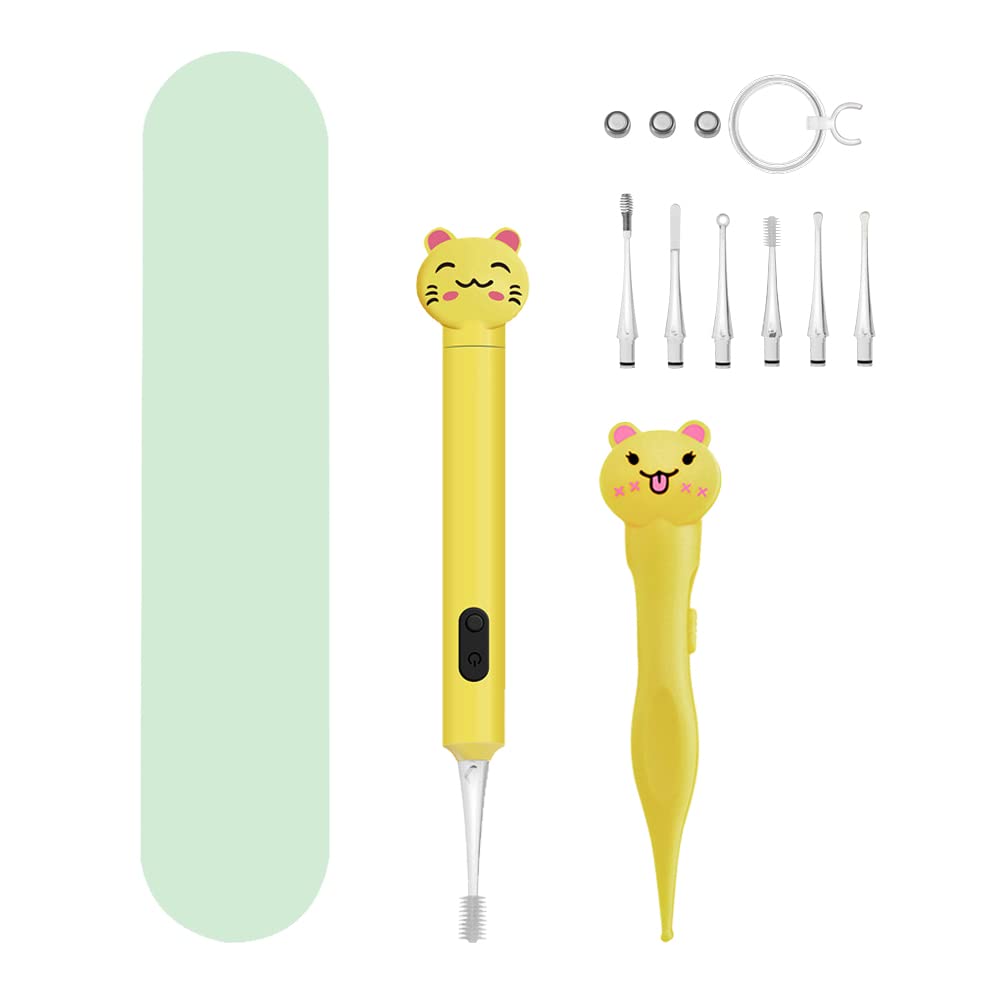 Lot de 2 nettoyeurs de nez et oreilles de bébé - Gadget sans danger pour enlever le cérumen et les oreilles - Avec lumière - Pour nettoyer le nez et les oreilles - Pour bébés, nourrissons, tout-petits