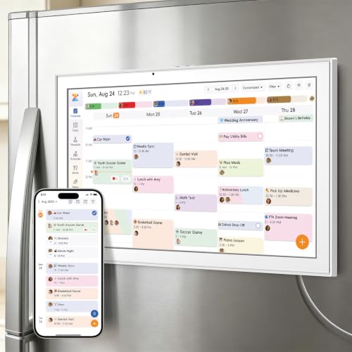 JSUSOU Magnetic Mount Smart Digital Calendar 15.6 Inch for Fridge, White