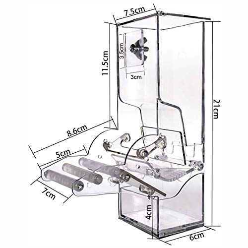 No Split Bird Seed Feeder For Cage,Parrot Automatic Foraging Systems Food Feeding Station With Perch,Heavty Acrylic,One-Step Moulding #TOP3