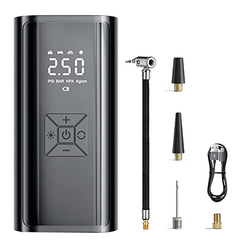 Portable Air Compressor for Car Tires Fast Air Pump Tire Inflator Accurate Pressure Digital Display with LED Power Bank Function for Car Motorcycle Ball Kids Toys - Main Image