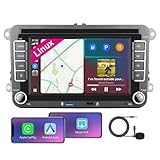 [Prestazioni Elevate] Autoradio Linux 7" IPS con Autoradio con CarPlay senza fili Android Auto, Bluetooth, FM/AM, USB, EQ – per VW Golf 5/6, Passat, Jetta, Caddy, Polo, CC, Tiguan, EOS, Touran, T5