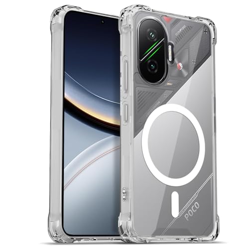 Image of AESTMO Clear Back Cover for Poco F7 5G | 360 Protection | Transparent Back Cover (PC + TPU, Compatible with MagSafe Accessories, Transparent Bumper)