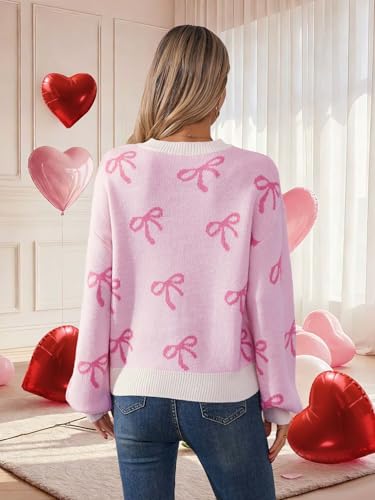 Image of Libsorge Womens Valentine Heart Sweater 2026 Valentines Day Trendy Cute Oversized Long Sleeve Pullover Sweaters