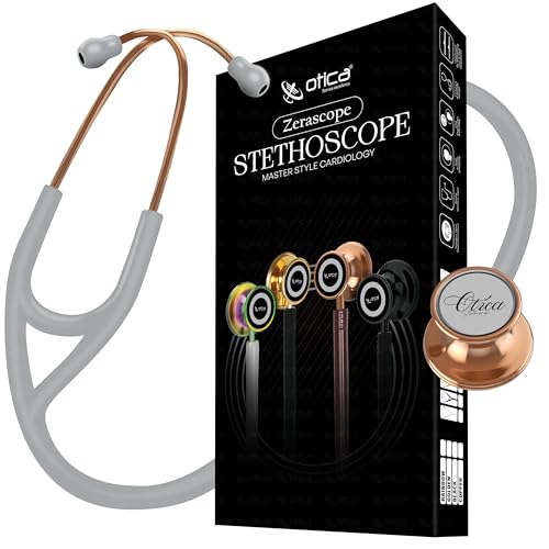 Image of OTICA Copper Finish Master-Style Cardiology Stethoscope - Premium Acoustic Performance, Durable Design, Ideal for Doctors, Nurses, EMTs, Medical Students (Grey)
