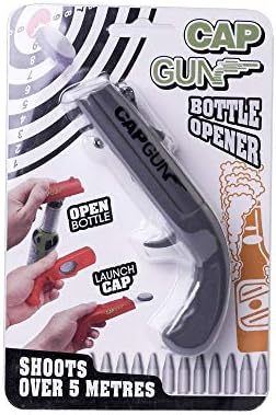 Frola Beer Bottle Opener Creative Funny Launcher Shooter Beer Cap Bottle Opener Funny Shoots Over 7 Meters(Gray)