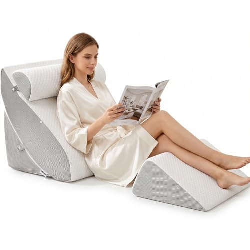 Almohada de espuma viscoelástica tipo cuña de cama para reflujo y Gerds 2