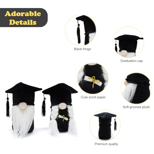 Vytina 2 Pcs Graduation Gift Gnomes Plush Decorations Classical Grad Gnome School Swedish Tomte Dwarf Doll Figurines For Tabletop Tiered Tray Graduation Decor thumb #6
