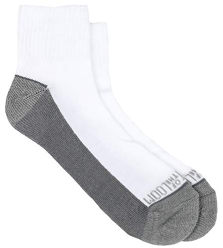 Fruit of the Loom Little Boys' 10 Pack Half Cushion Ankle Socks, White/Grey, Shoe Size: 9–2.5 (Medium)2