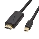 Amazon Basics HDMI to Mini DisplayPort Display Cable, 1080p, Gold-Plated Plugs, 1.83 m, Black