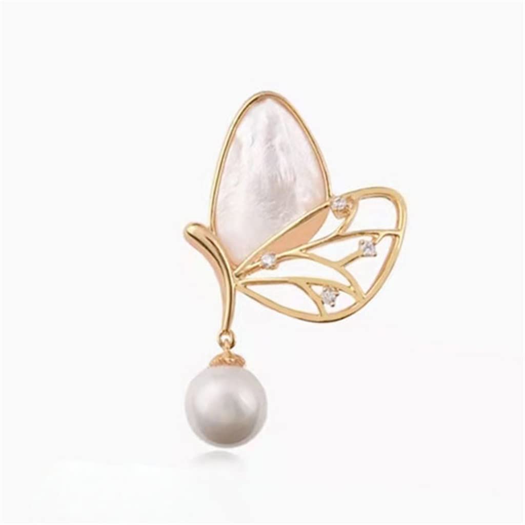 Broche papillon en perles avec fermoir de sécurité anti-glissement pour robe