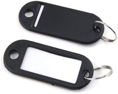 Sonline 30 X Coloured Plastic Key Fobs Luggage ID Tags Labels Key rings with Name Cards