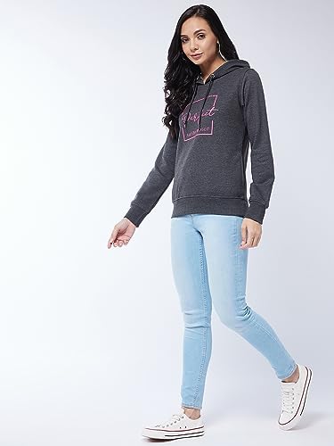 Image of Modeve Women Printed Hooded Sweatshirt for Winter