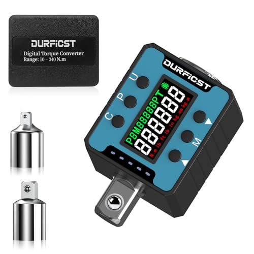 DURFICST Drehmomentschlüssel Digital, 1/2\" Digitaler Drehmomentadapter mit Ton- und Lichtalarm, Digitaler Drehmomentschlüsse,Bereich 10–340 N.m, Geeignet für Autos, Fahrräder, Motorräder DURFICST Drehmomentschlüssel Digital, 1/2\" Digitaler Drehmomentadapter mit Ton- und Lichtalarm, Digitaler Drehmomentschlüsse,Bereich 10–340 N.m, Geeignet für Autos, Fahrräder, Motorräder
