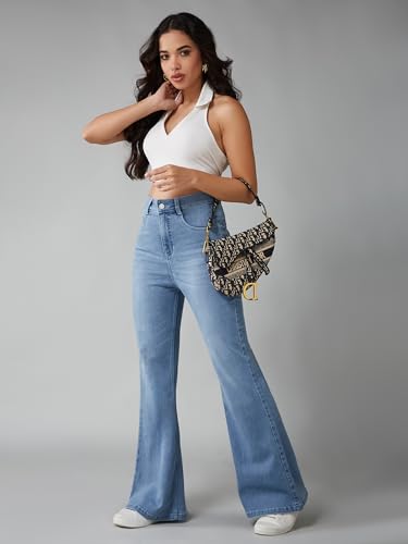 Image of Dolce Crudo Boot Cut High Rise Cropped Jeans for Women