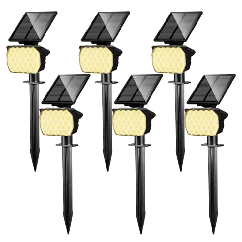 Spot solaire extérieur 27 LED lot de 6 lampes de jardin blanc chaud à 3 modes