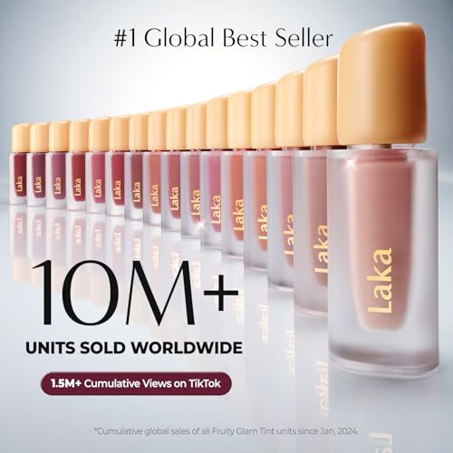 Image of Laka Fruity Glam Tint Mini | Glowing Korean Lip Tint with Hydrating Lightweight Texture | Buildable Color, Non-Sticky High Shine Gloss | K-Beauty Korean Makeup | #192 Decaffein, 0.07oz