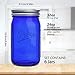 Galssmagic Blue Mason Jars 32 oz,6 Pack Wide Mouth Colored Quart Canning Jars with Airtight lids & Bands for Centerpieces,Fermenting,Pickling,Storage,DIY Crafts & Décor