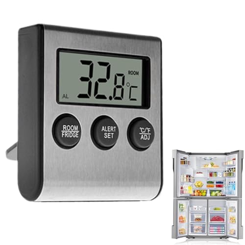 Termostato del refrigerador - Sensor de congelador magnético y alarma de temperatura | Pequeño monitor digital para congelador profundo y refrigerador | Dispositivo de control de enfriamiento para coc
