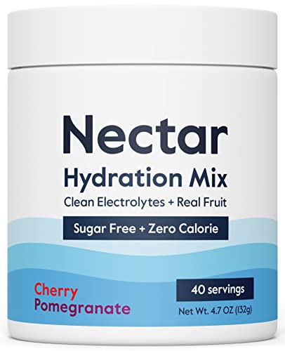 Image of Nectar Sugar Free Electrolytes Powder - Organic Fruit No Sugar or Calories - Hydration Powder for Dehydration Relief and Rapid Rehydration - Keto and Paleo (Cherry Pom 40 Serving Tub)