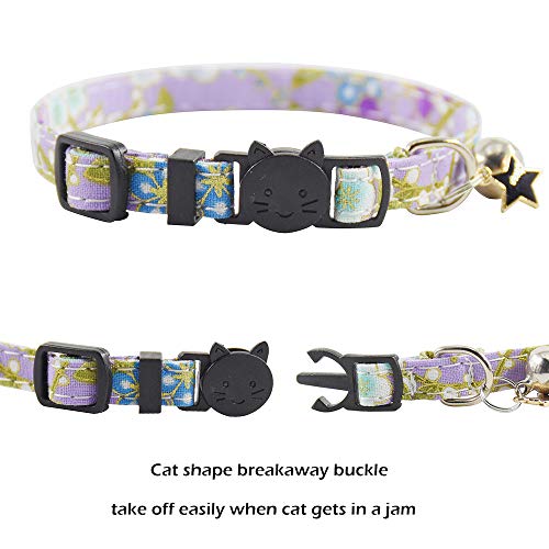 Image of Bowtie Cat Collars Breakaway with Bell, Adjustable Cute Kitty Collars Safety Buckle Kitten Collar for Cat Puppy 7.5-11in (22)