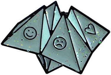 ink2055 Cute Smile Sad Love Options Origami Enamel Brooch Pin Badge Hat Bag Badge Kids Gift