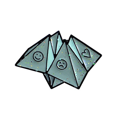 Ink2055 Cute Smile Sad Love Options Origami Enamel Brooch Pin Badge Hat Bag Badge Kids Gift #TOP1