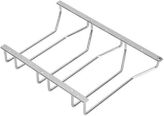 Dianoo Wine Glass Stemware Rack Holder Wine Glass Rack Under Cabinet with Screws Chrome Finish 22CM 3 Rows