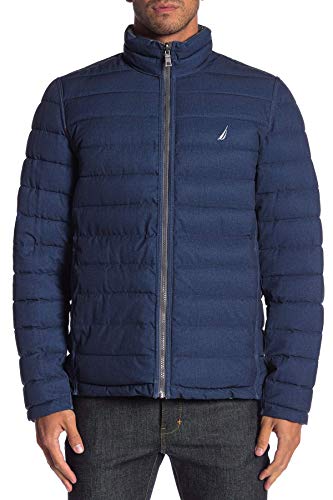 Image of Nautica Men's Reversible Quilted Puffer Jacket -Midweight Mechanical Stretch Winter Coat